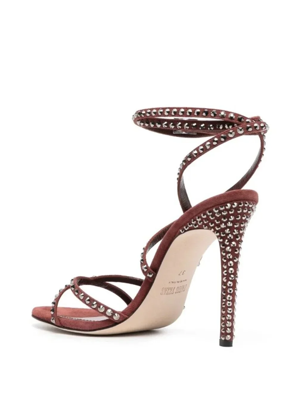 Paris Texas Holly Zoe 105 Stud Embellished Sandals Brown EU39 US 8.5 NIB